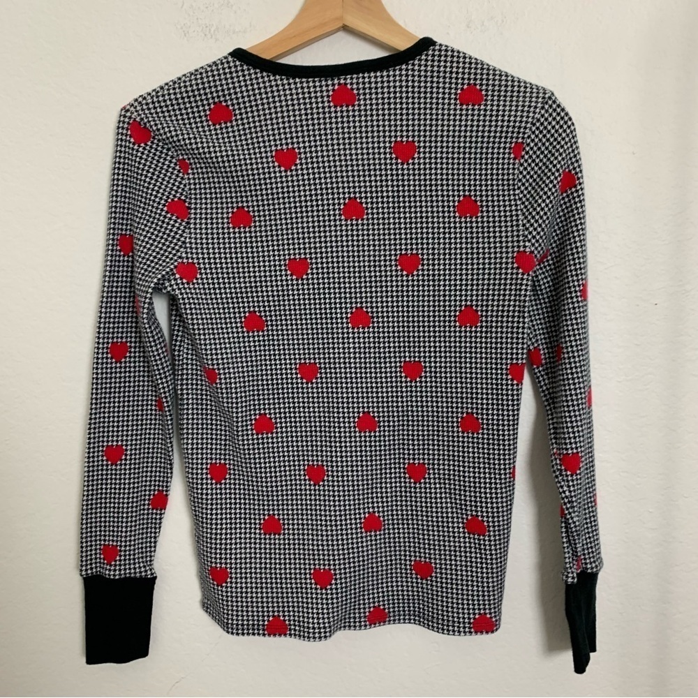 Victoria’s Secret Houndstooth Heart Thermal Pajama Set Womens S Waffle Stretch - Picture 6 of 13